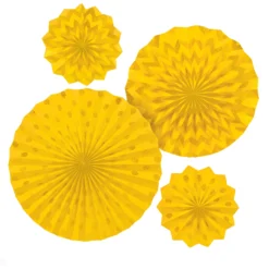 Gelbes Fächer-Deko Set