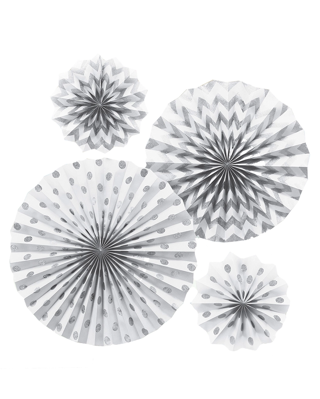 Weißes Fächer-Deko Set