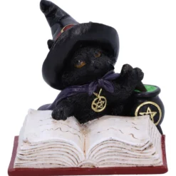 Katzenfigur Mit Hexenhut & Hexenkessel 8,5cm