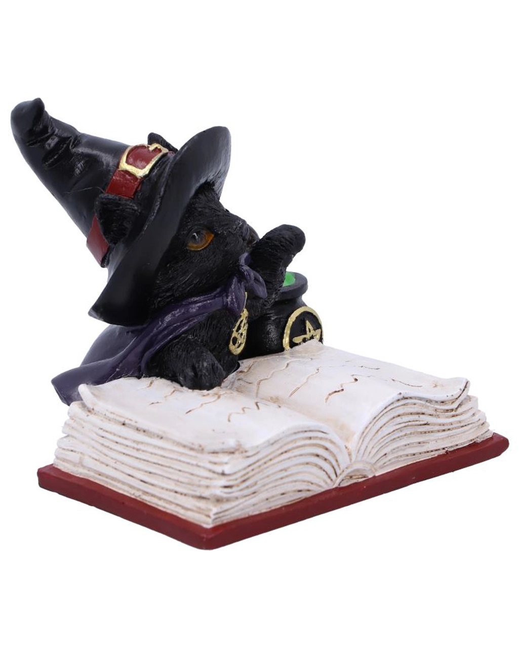 Katzenfigur Mit Hexenhut & Hexenkessel 8,5cm – Bild 4