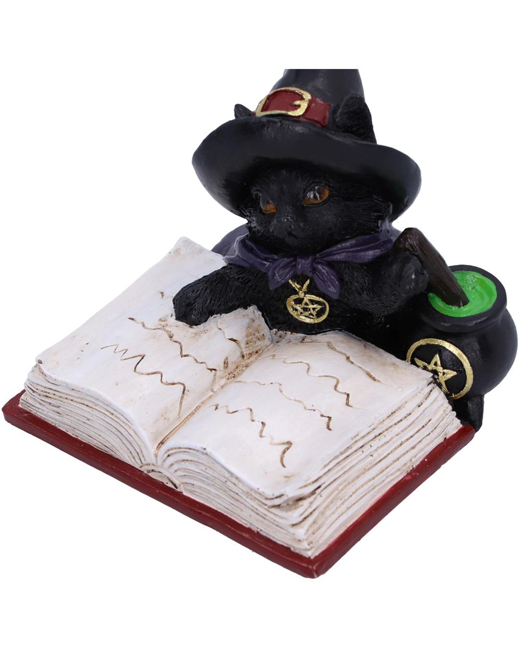 Katzenfigur Mit Hexenhut & Hexenkessel 8,5cm – Bild 6