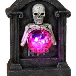 Grabstein Mit Skelett & Plasmakugel Tischdeko