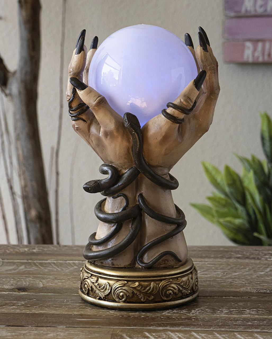 Wahrsagerin Hände Mit LED Kugel 27cm – Bild 5