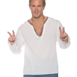 Hippie Kostüm Longsleeve Weiß