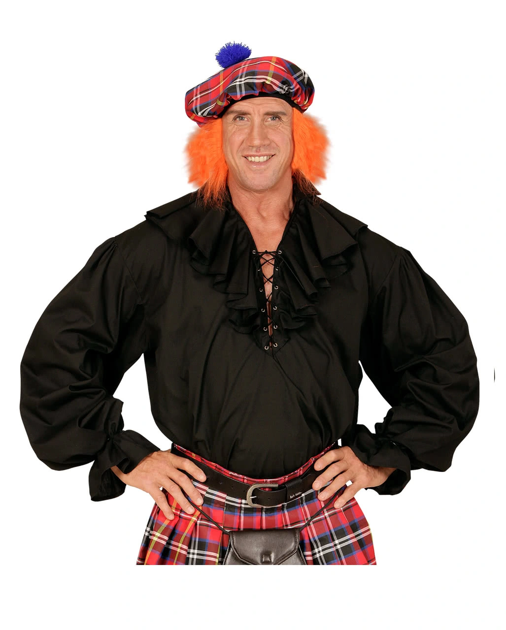 Schwarzes Rüschenhemd Mit Schnürung – Bild 4