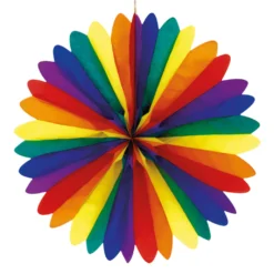 Regenbogen Fächer Deckendeko 50cm