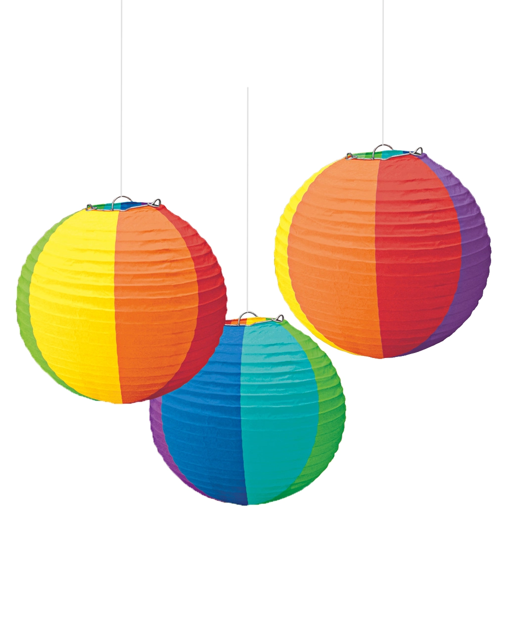 Sommerparty Regenbogen Lampions 3 St.