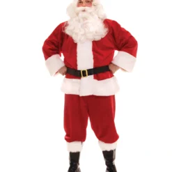 5-tlg. Weihnachtsmann Kostüm Mit Plüsch