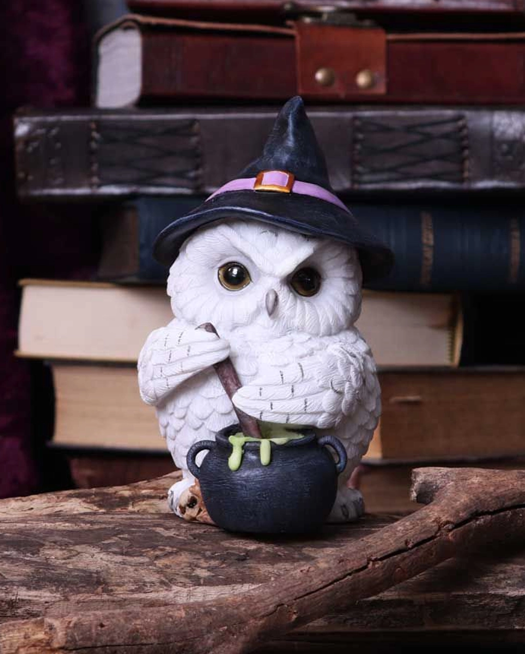 Zauberhafte Schneeeule Mit Hexenkessel – Bild 7