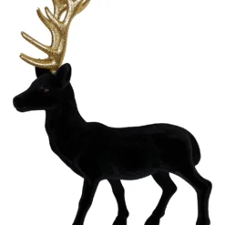 Schwarzer Hirsch Mit Samt Beflockt 30cm